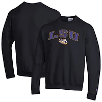 Sweat-shirt à enfiler avec logo Arch Over Champion Heather Grey pour homme des LSU Tigers