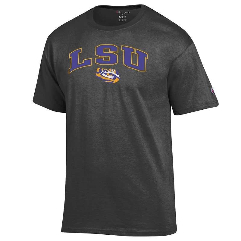 T-shirt anthracite Champion LSU Tigers Arch Over Logo pour homme