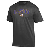 T-shirt anthracite Champion LSU Tigers Arch Over Logo pour homme