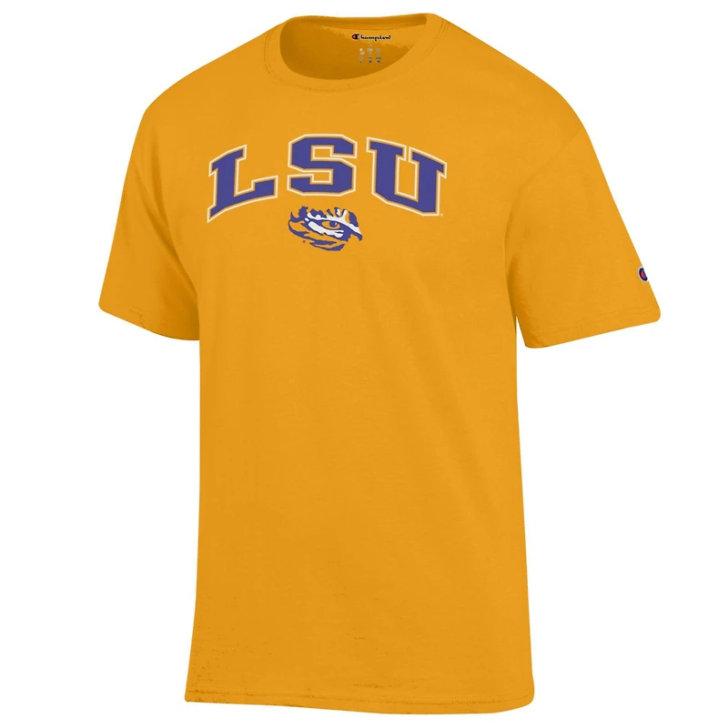Men's Champion Gold LSU Tigers Arch Over Logo T-Shirt