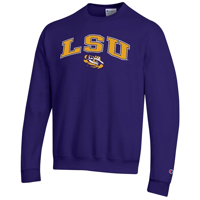 Sweat-shirt à enfiler avec logo Arch Over Champion Purple LSU Tigers pour homme