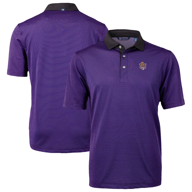 Men's Cutter & Buck Purple/Black LSU Tigers DryTec Virtue Eco Pique Recycled Polo