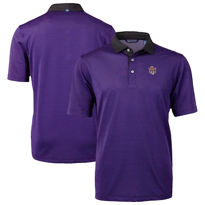 Men's Cutter & Buck Purple/Black LSU Tigers DryTec Virtue Eco Pique Recycled Polo