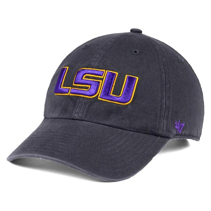 Men's '47 Charcoal LSU Tigers Clean Up Adjustable Hat