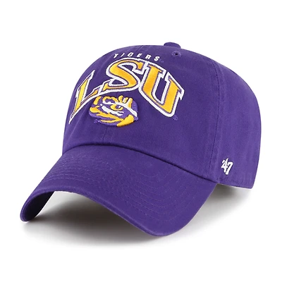 Casquette ajustable LSU Tigers Clean Up violette n° 47 pour homme
