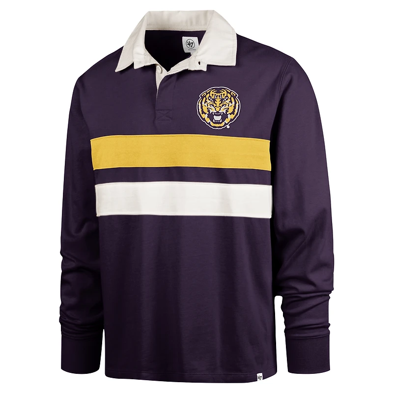 Polo de rugby à manches longues '47 LSU Tigers Clubhouse Knox Thames violet pour hommes