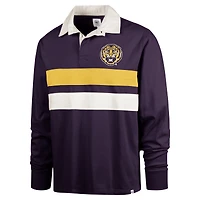 Polo de rugby à manches longues '47 LSU Tigers Clubhouse Knox Thames violet pour hommes