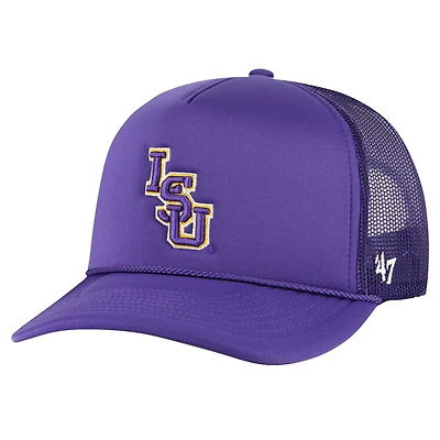 Casquette Snapback de camionneur en maille sur le devant en mousse LSU Tigers '47 violette pour hommes