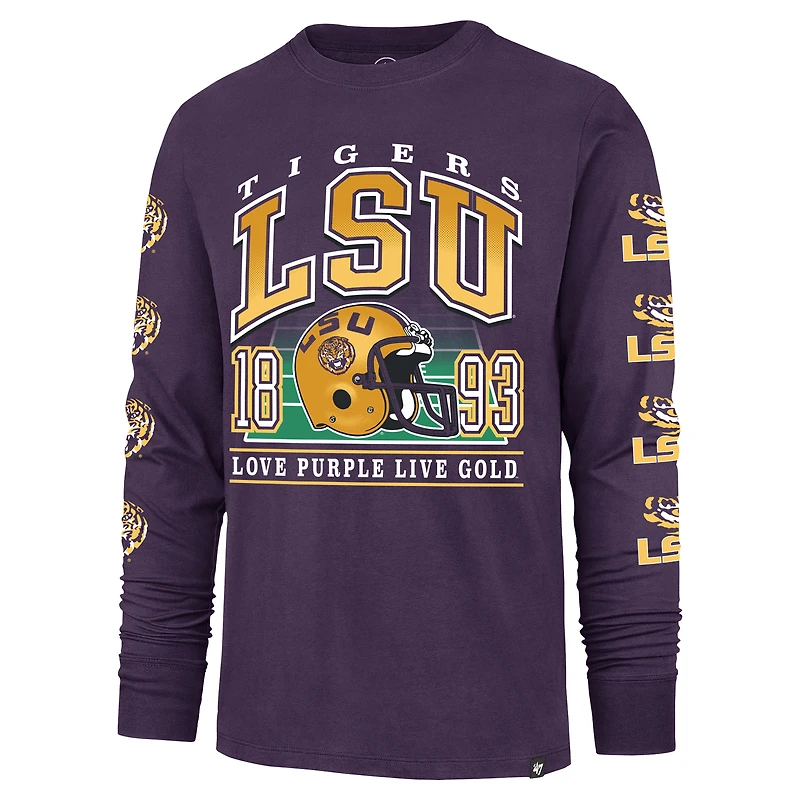 Men's '47  Purple LSU Tigers Go Big Long Sleeve T-Shirt