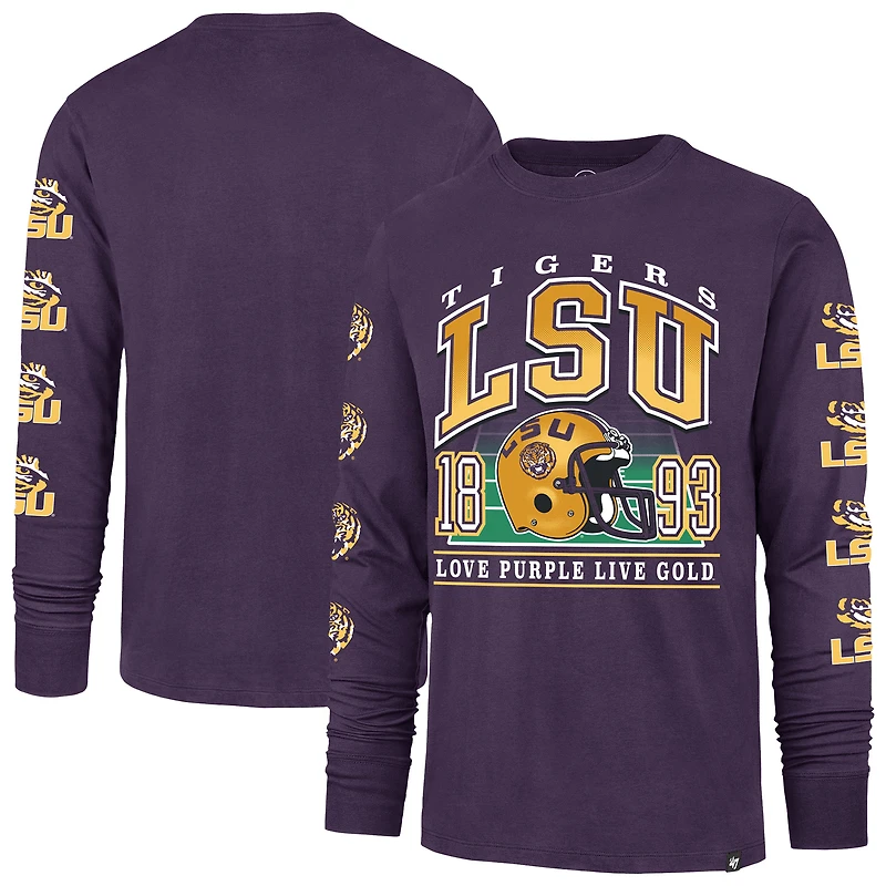 Men's '47  Purple LSU Tigers Go Big Long Sleeve T-Shirt