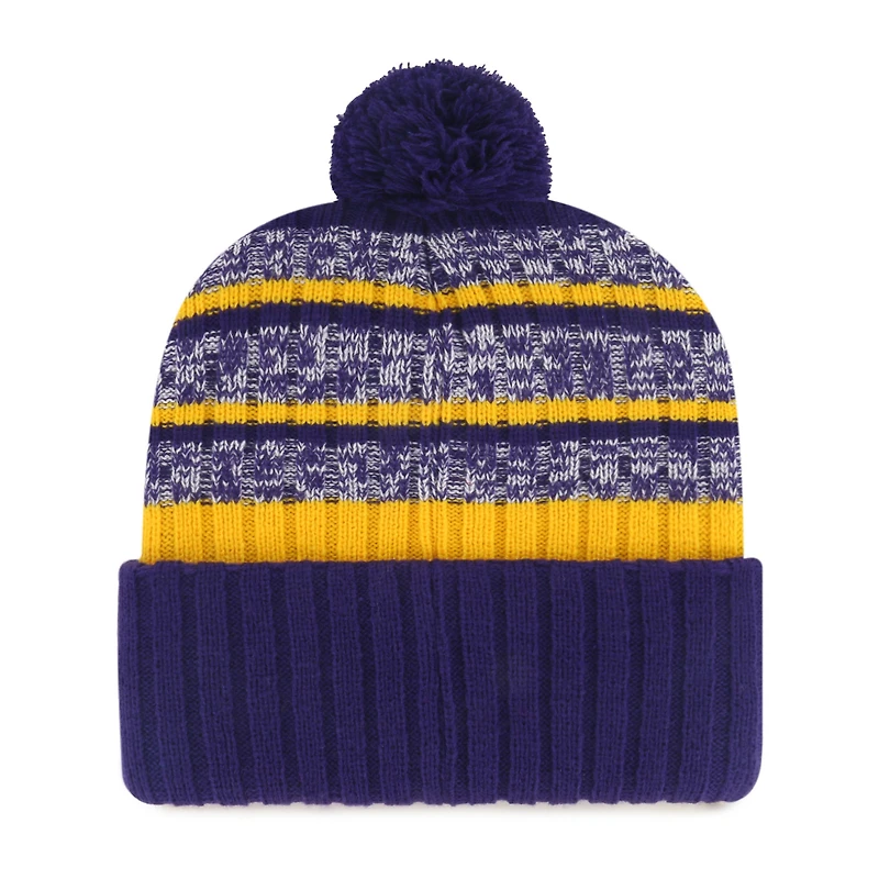 Men's '47  Purple LSU Tigers Tavern Cuffed Knit Hat with Pom