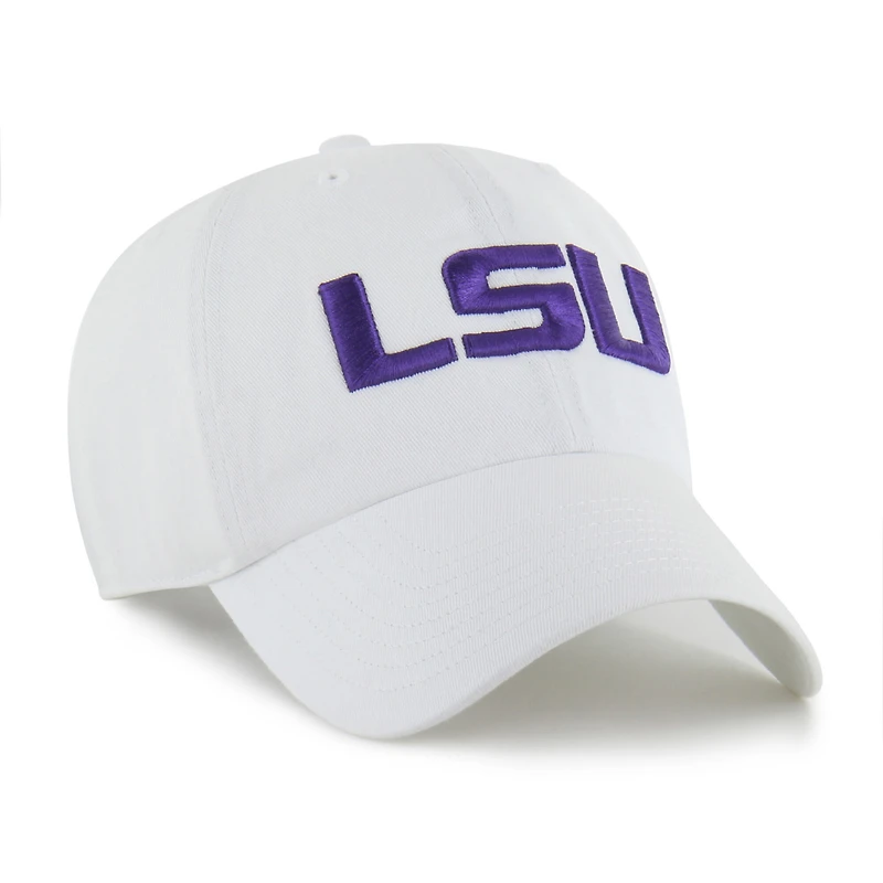 Casquette ajustable LSU Tigers « Clean Up » blanche n° 47 pour homme