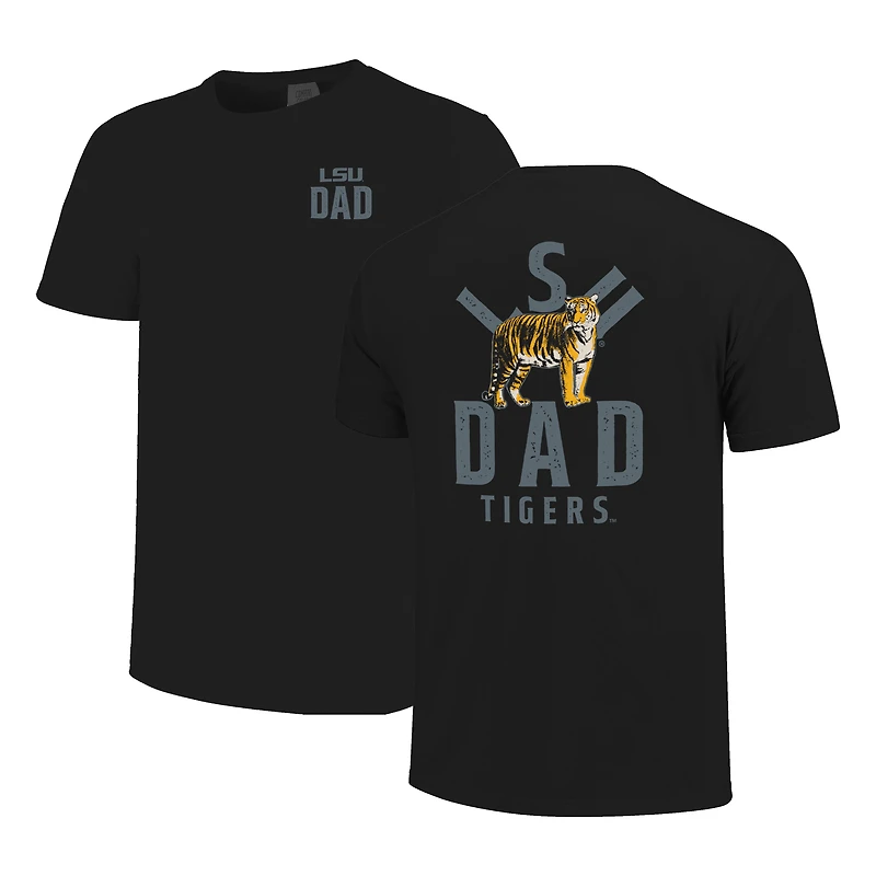 Men's  Black LSU Tigers Father's Day Mascot Overlay T-Shirt