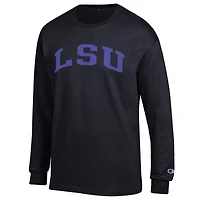 Men's Champion  Black LSU Tigers Basic Arch Long Sleeve T-Shirt