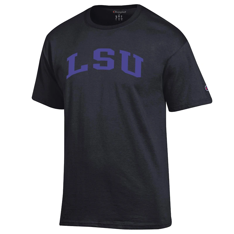 T-shirt noir basique Arch Champion pour homme des LSU Tigers