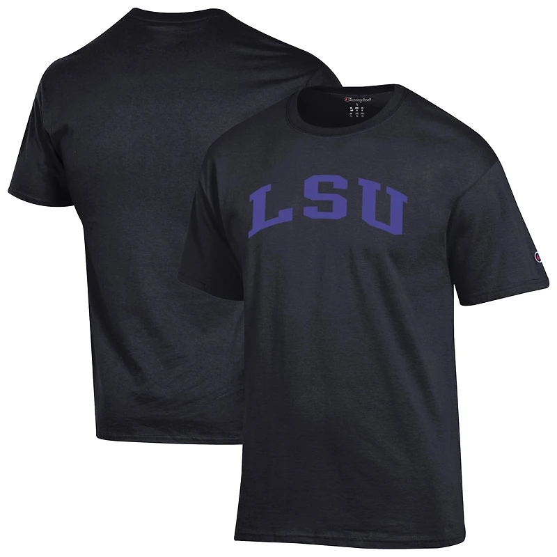 T-shirt noir basique Arch Champion pour homme des LSU Tigers