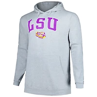 Sweat à capuche gris LSU Tigers Big & Tall Arch Over Logo Powerblend pour hommes