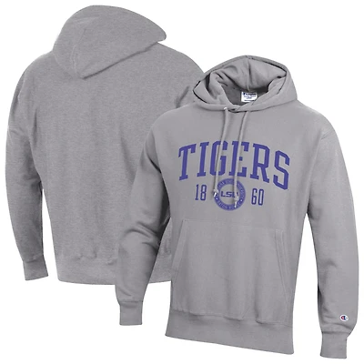 Men's Champion  Gray LSU Tigers Established Reverse Weave Hoodie