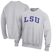 Sweat-shirt en molleton à tissage inversé Champion Gray LSU Tigers pour homme