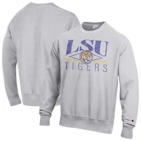 Sweat-shirt en molleton à tissage inversé Champion Gray LSU Tigers pour homme