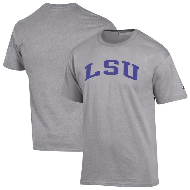 Men's Champion  Heather Gray LSU Tigers Basic Arch T-Shirt