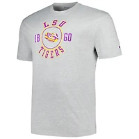 T-shirt Champion Heather Grey LSU Tigers Big & Tall Circle Logo pour hommes