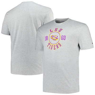 T-shirt Champion Heather Grey LSU Tigers Big & Tall Circle Logo pour hommes