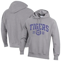 Men's Champion  Heather Gray LSU Tigers Established Reverse Weave Hoodie