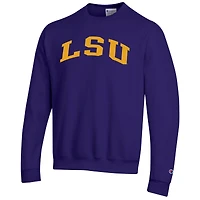 Men's Champion  Purple LSU Tigers Basic Arch Fleece Pullover Sweatshirt