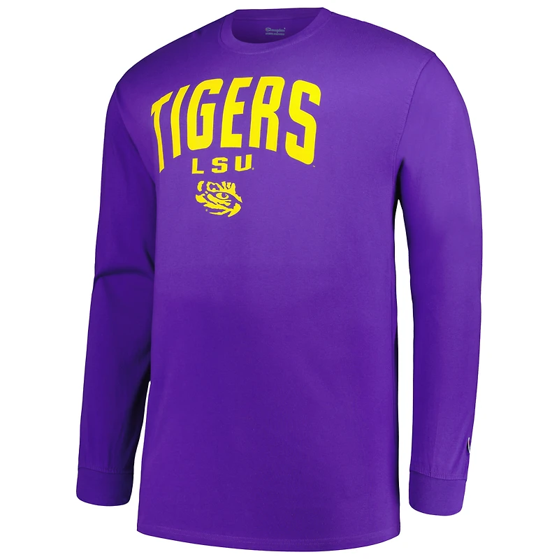 Champion Purple LSU Tigers Big & Tall Arch T-shirt à manches longues pour hommes