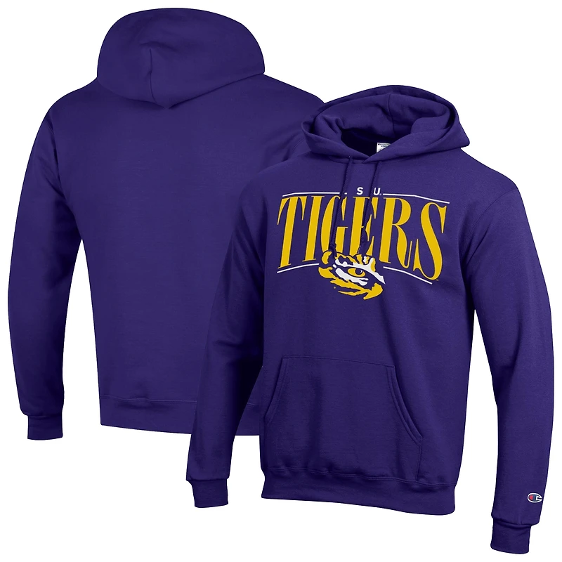 Sweat à capuche Champion violet pour homme LSU Tigers Team Pride Powerblend
