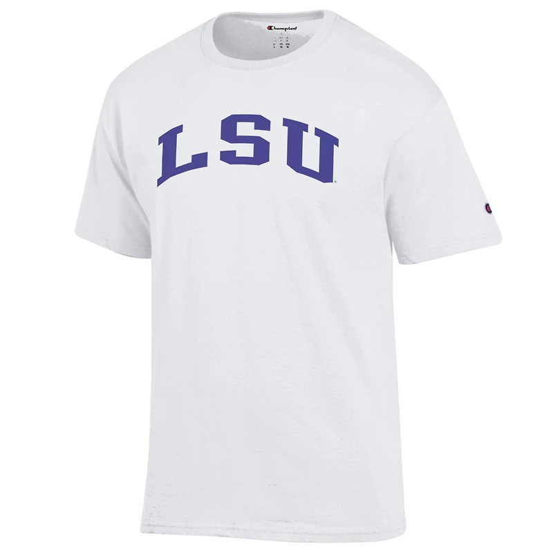 T-shirt blanc basique Arch Champion LSU Tigers pour homme