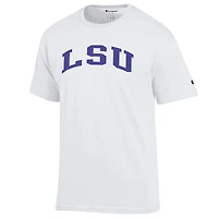 T-shirt blanc basique Arch Champion LSU Tigers pour homme