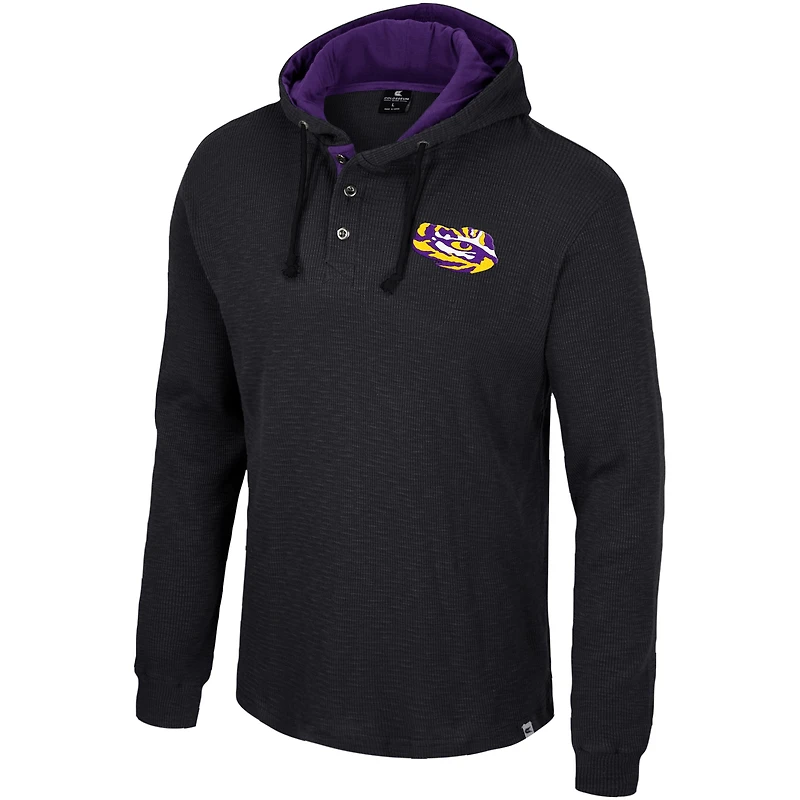 T-shirt à capuche thermique affirmatif Colosseum Black LSU Tigers pour hommes