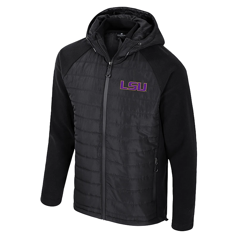 Veste à capuche entièrement zippée Block The Sun pour homme Colosseum Black LSU Tigers
