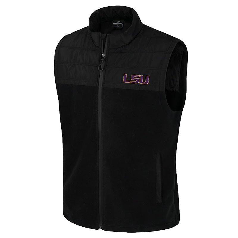 Men's Colosseum  Black LSU Tigers Block The Sun Full-Zip Vest