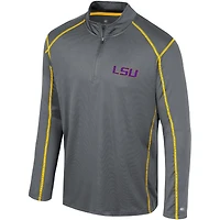Men's Colosseum Black LSU Tigers Cameron Quarter-Zip Windshirt