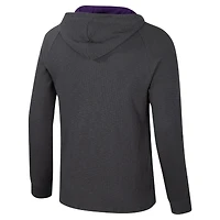 Men's Colosseum  Charcoal LSU Tigers Dujour Ralgan Long Sleeve Henley Hoodie T-Shirt