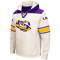 Men's Colosseum Cream LSU Tigers 2.0 Lace-Up Pullover Hoodie