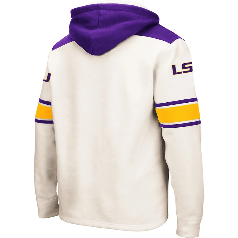 Men's Colosseum Cream LSU Tigers 2.0 Lace-Up Pullover Hoodie
