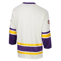 Maillot de hockey tendance Colosseum Cream LSU Tigers pour homme, avec une rondelle fière