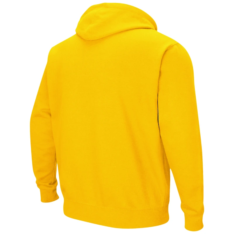 Men's Colosseum Gold LSU Tigers Arch & Logo 3.0 Pullover Hoodie
