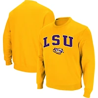 Colosseum Gold LSU Tigers Arch & Logo Crew Neck Sweat-shirt pour homme