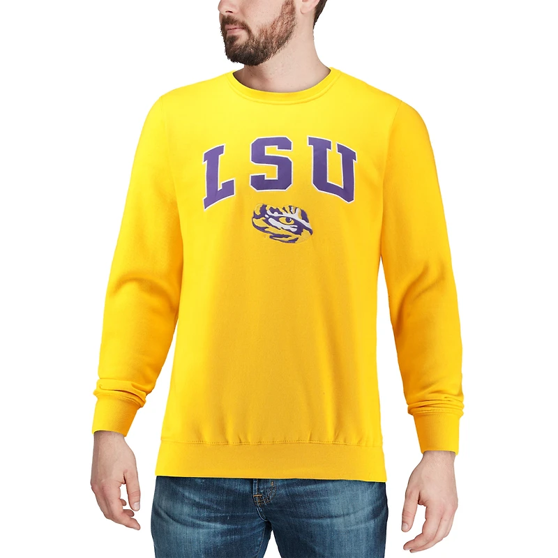 Colosseum Gold LSU Tigers Arch & Logo Crew Neck Sweat-shirt pour homme