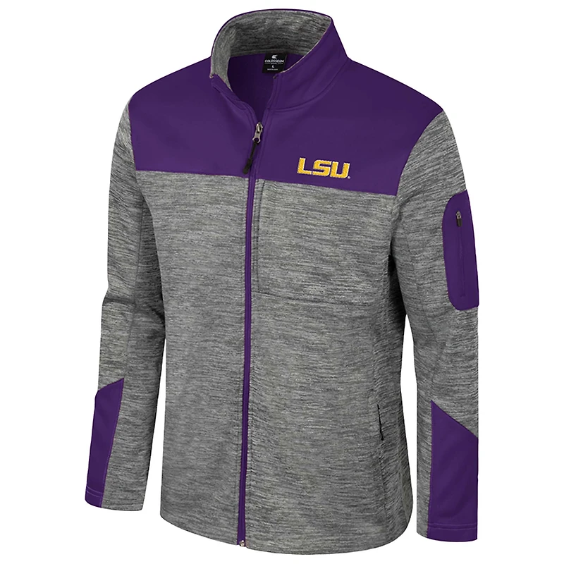 Veste zippée intégrale pour homme Colosseum Grey/Purple LSU Tigers Guard