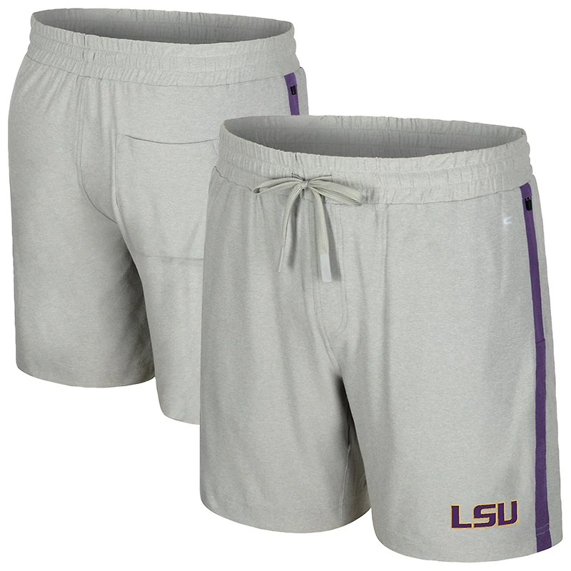 Short Mac gris Colosseum pour homme des LSU Tigers