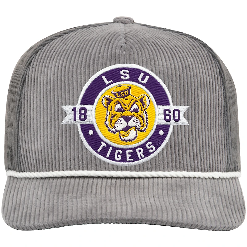 Casquette de camionneur ajustable pour homme Colosseum Grey LSU Tigers Where's My Hat Podium