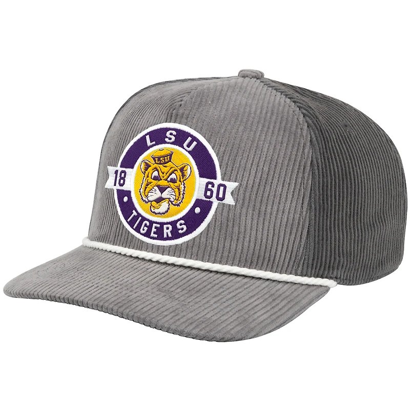 Casquette de camionneur ajustable pour homme Colosseum Grey LSU Tigers Where's My Hat Podium