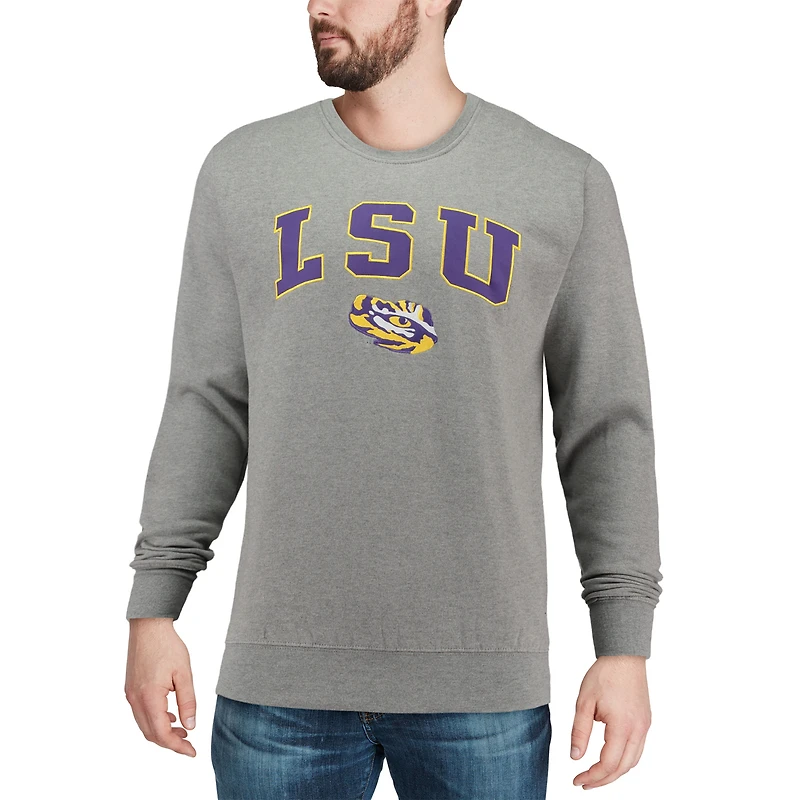 Sweat Colosseum Heather Grey LSU Tigers Arch & Logo Homme