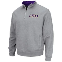 Men's Colosseum Heathered Gray LSU Tigers Tortugas Team Logo Quarter-Zip Jacket